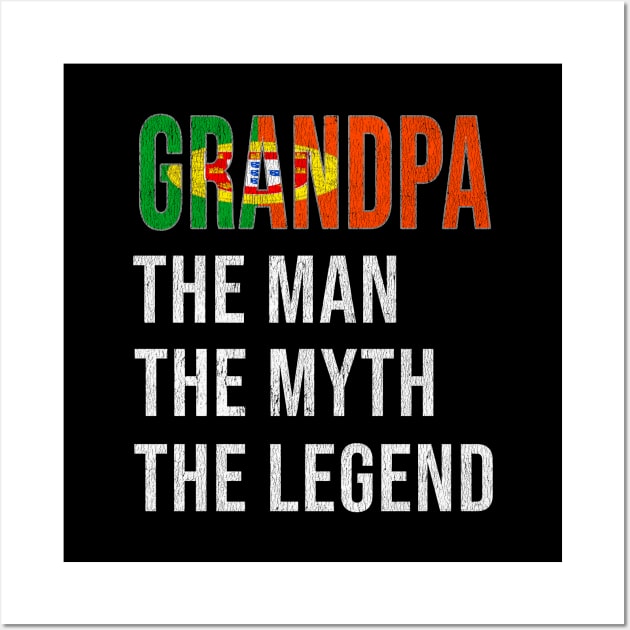 Grand Father Portuguese Grandpa The Man The Myth The Legend - Gift for Portuguese Dad With Roots From  Portugal Wall Art by Country Flags